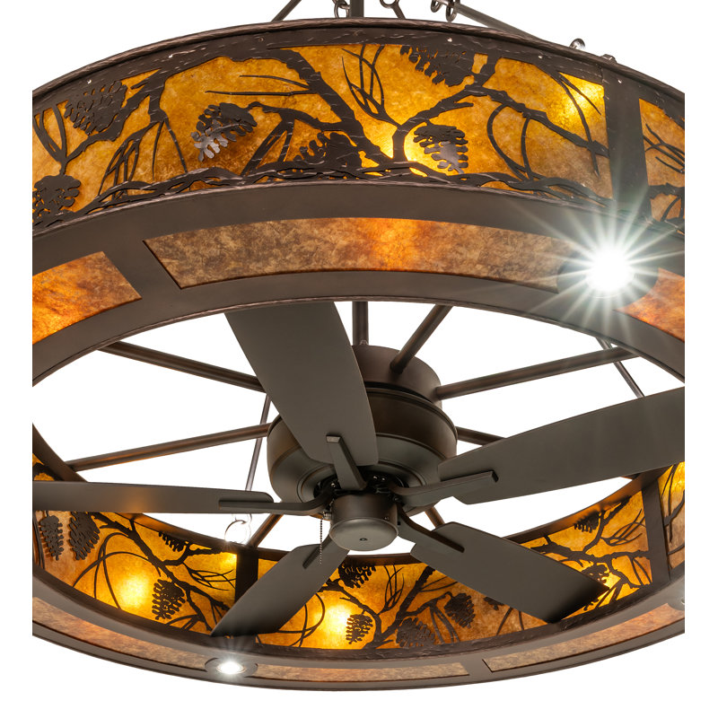 56" Wide Whispering Pines Chandel-Air, 10" H x 56" W x 56" D, Mahogany Bronze
