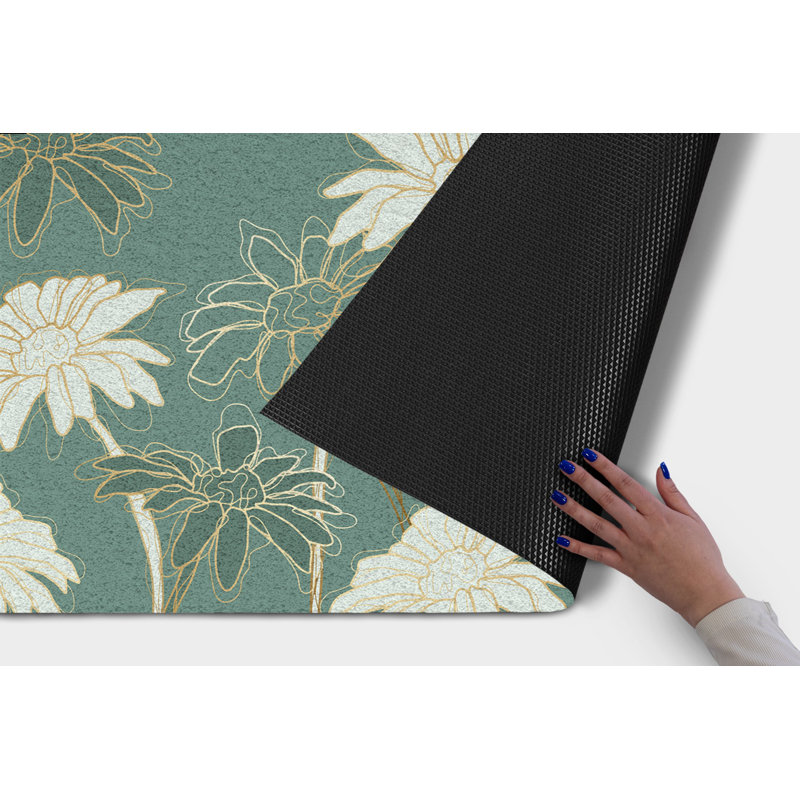 Non-Slip Floral Outdoor Doormat