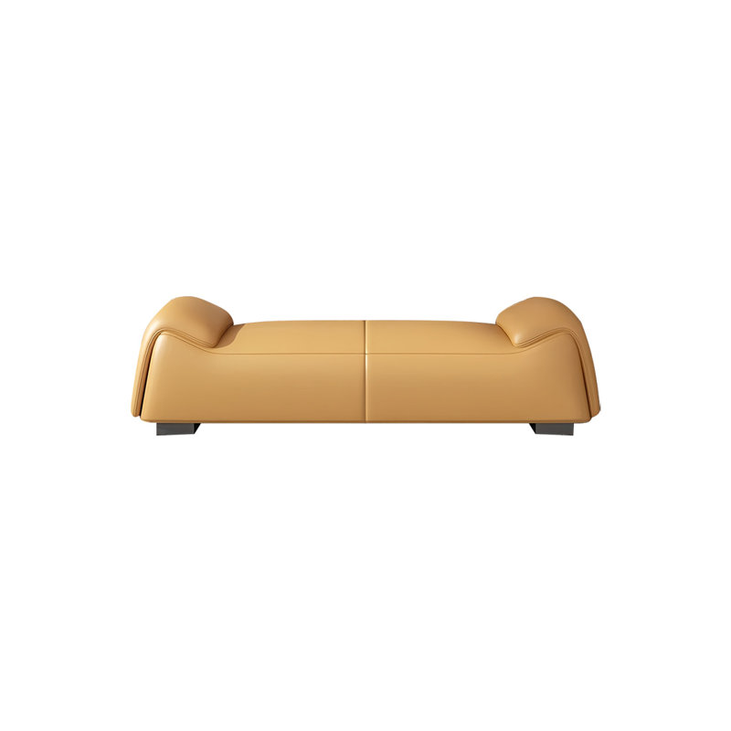 Banc rembourré en similicuir Vyrl, H 19,68 po x l 70,86 po x P 19,68 po, Orange