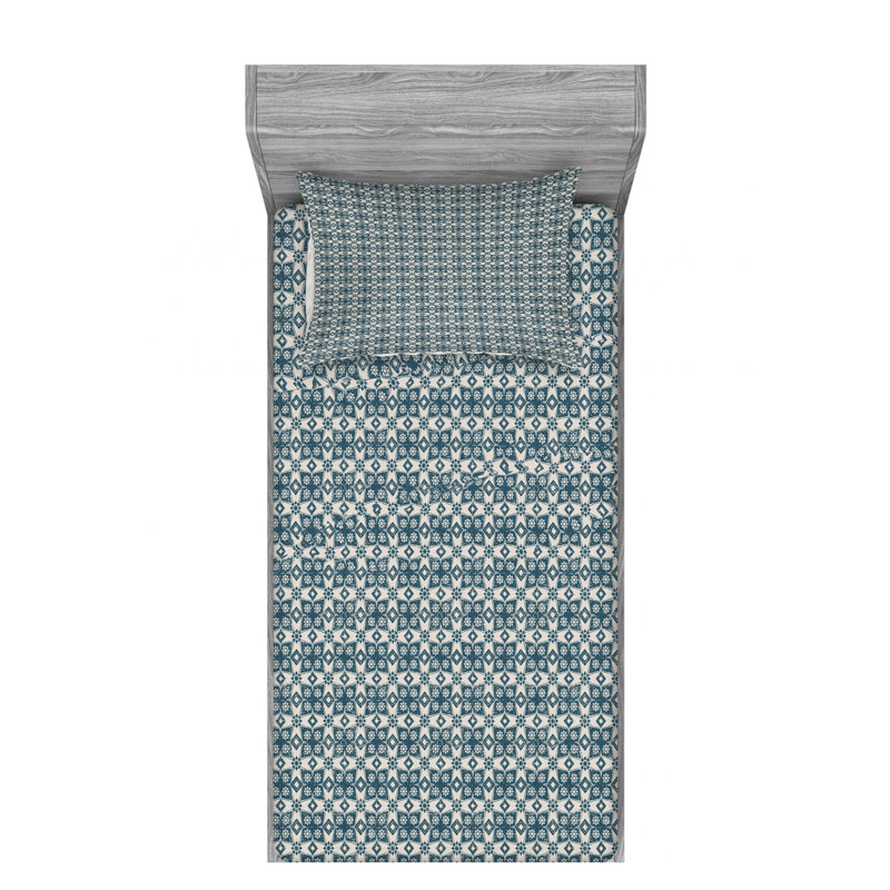 Ensemble de draps à motif floral, Ensemble de draps pour lit simple TG avec drap-hou