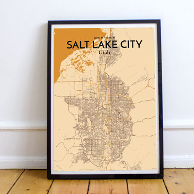 Salt Lake City Map - No Frame Print