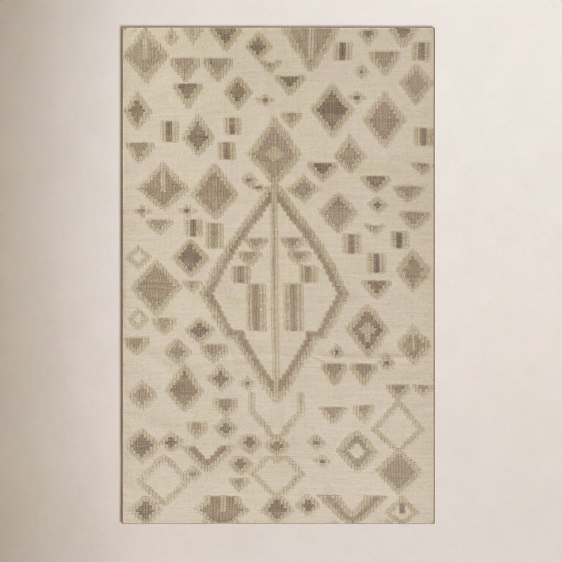 Bristol Geometric Area Rug in Beige/Brown, Rectangle 8' X 10'