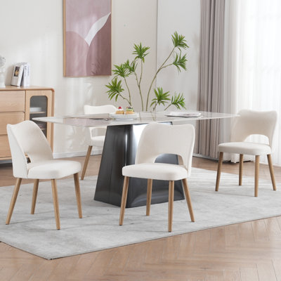 Modern Farmhouse Upholstered Dining Chairs with Butterfly Back (Set of 4, GREEN)
