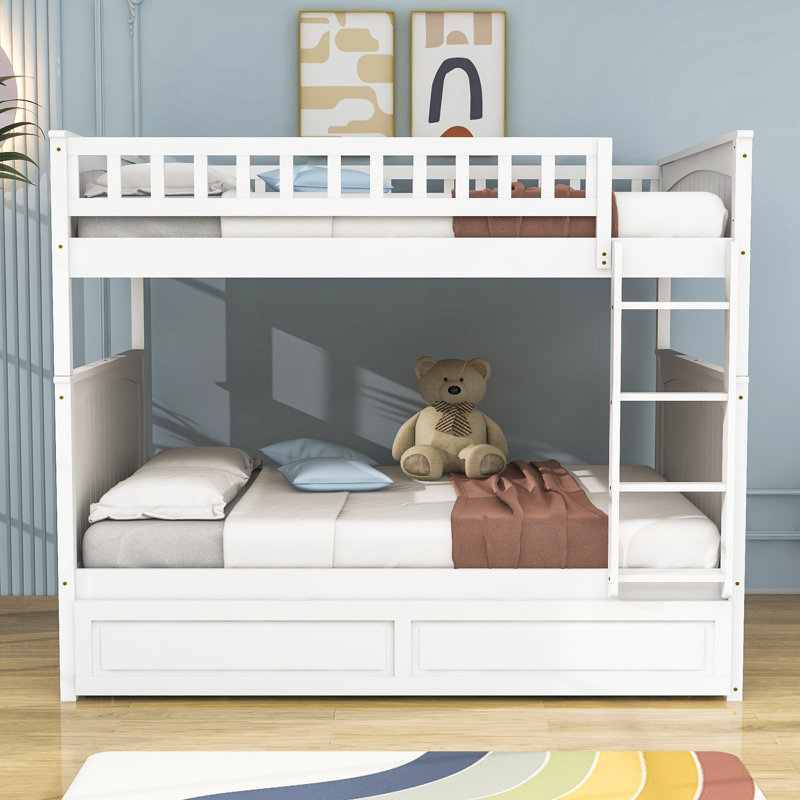 Daeun Kids Full Over Full Bunk Bed with Trundle, White
