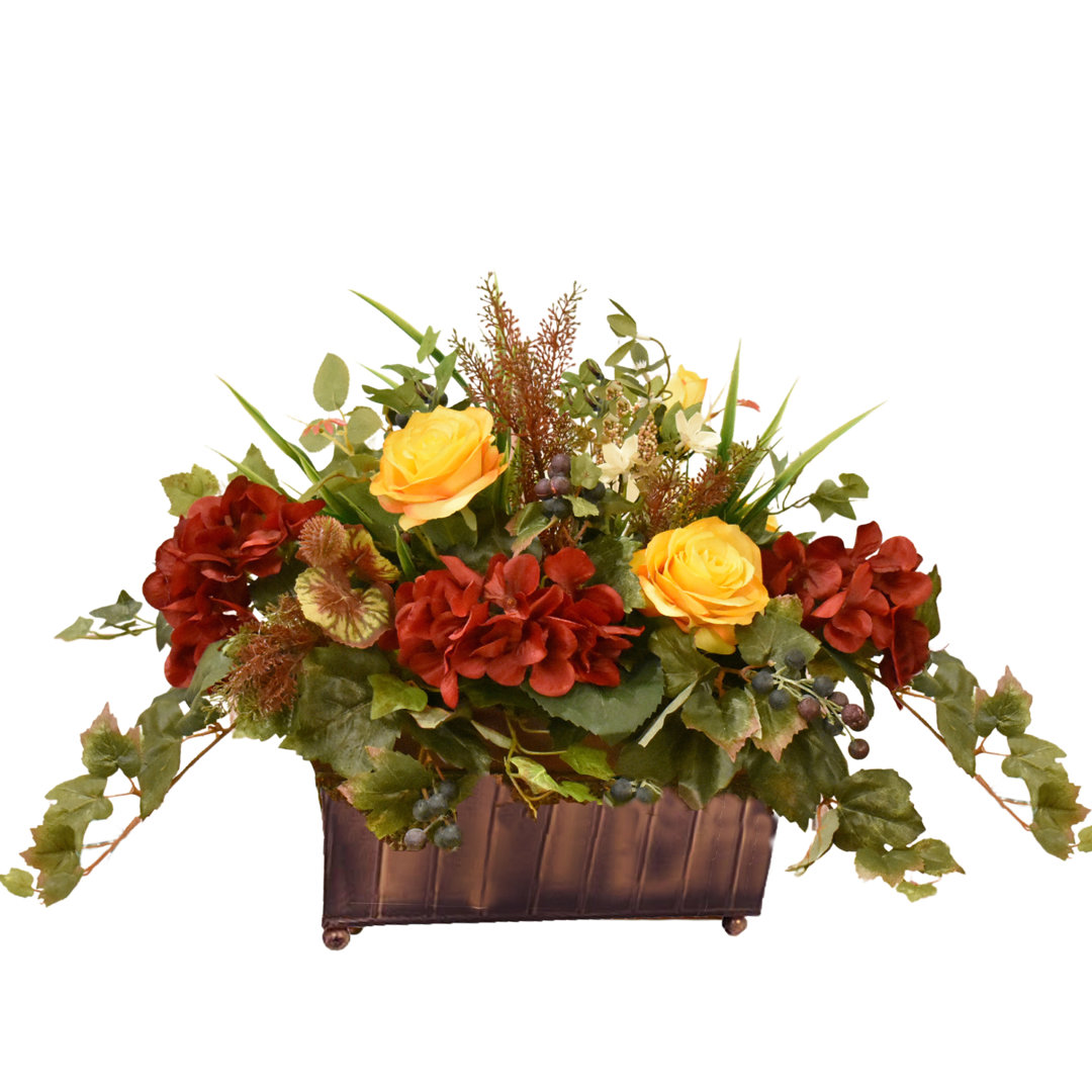 Faux Silk Arrangement in Planter Primrue