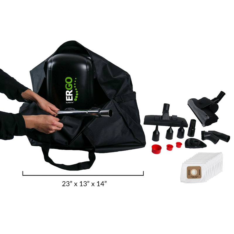 Atrix Commercial 8-Qt Ergo Backpack Vacuum & Blower w/Multi-surface Accessory Bundle