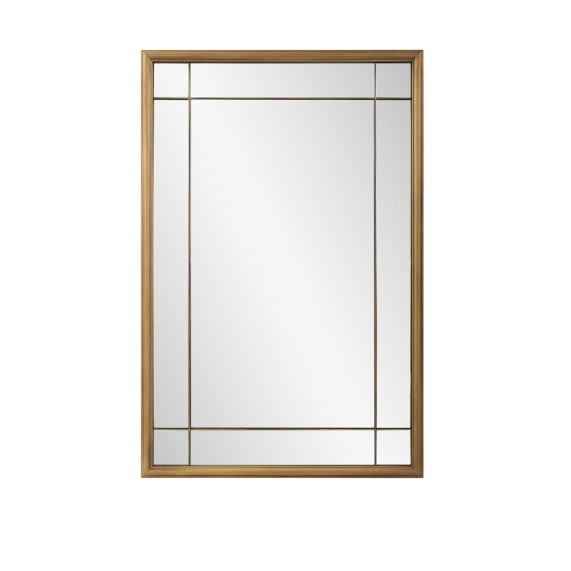 Miroir mural rectangulaire en métal, Or, H 70 po x l 30 po
