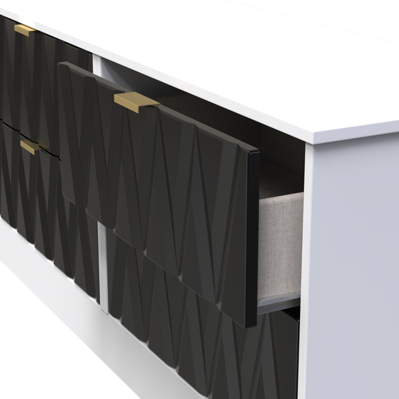 Besmir 4 Drawer Bed Box (Ready Assembled), Deep Black/White