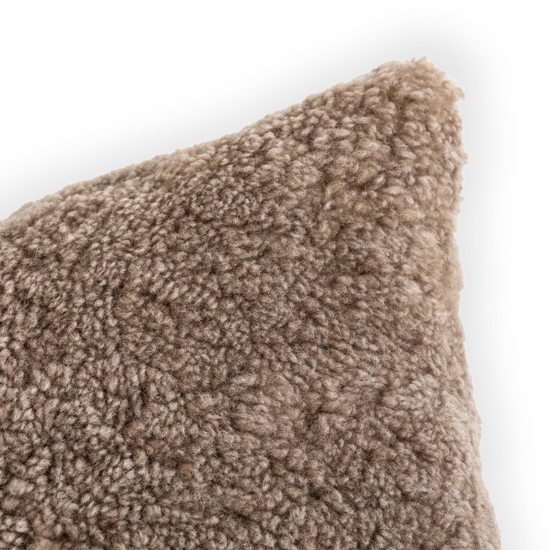 Toby Pillow-Taupe Shearling-14"X20", Square 20"