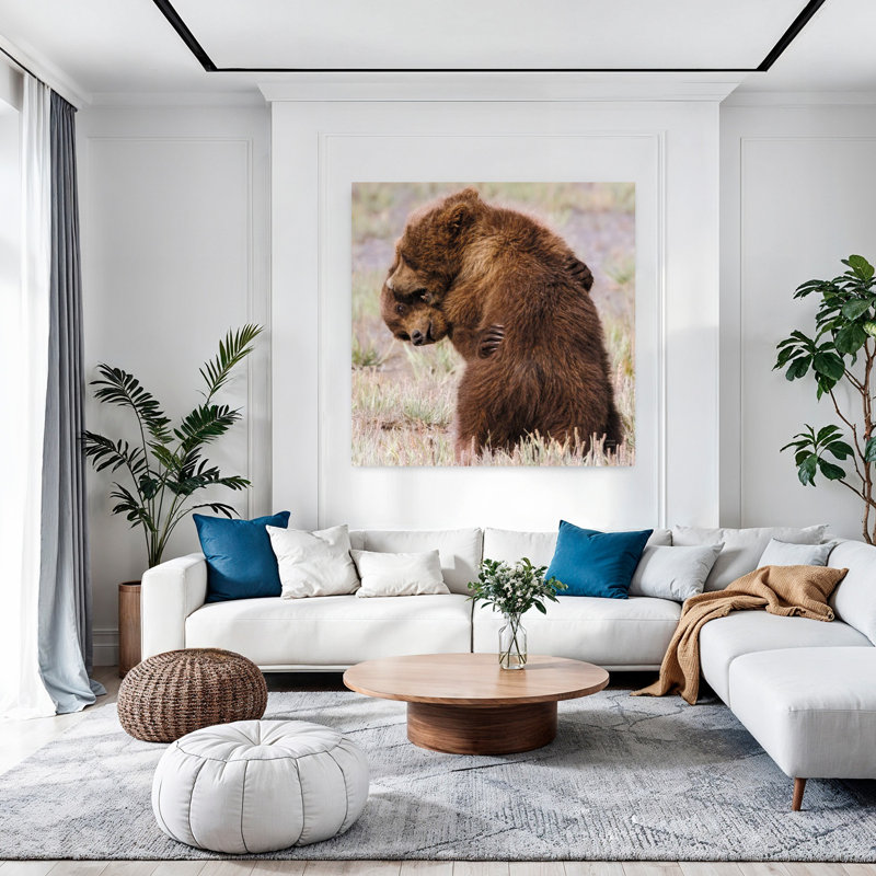 Art contemporain avec des ours, H 48 po x l 48 po