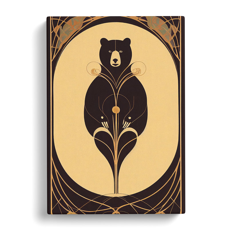 Art Deco Bear No.1 - Wrapped Canvas, 60cm H x 40cm W x 3cm D