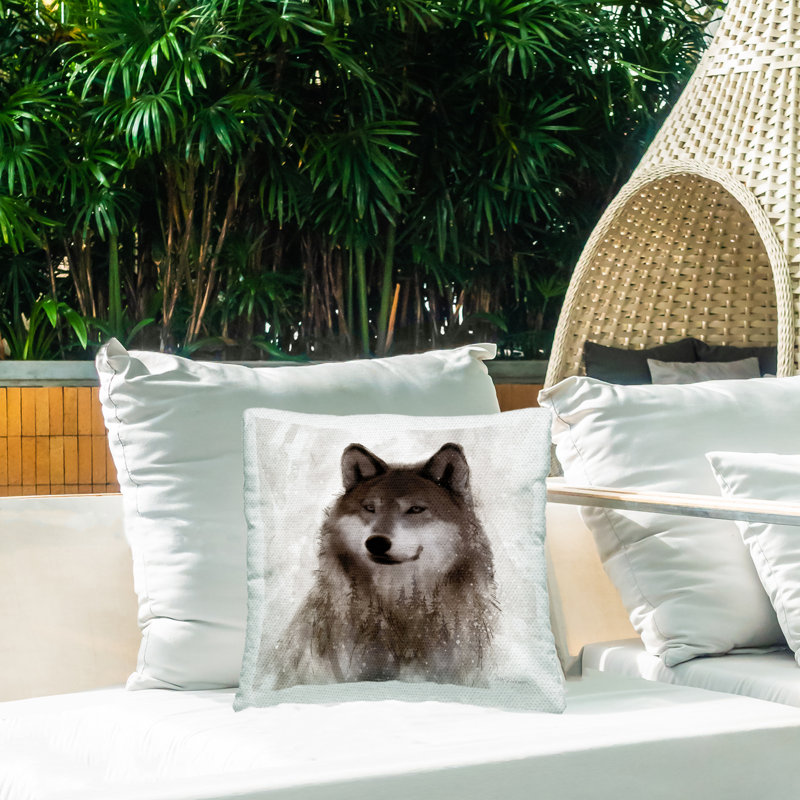 Coussin d'extérieur Woodland Wild Wolf