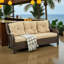 Canapé de patio en rotin PE ultra-confortable résistant aux intempéries avec coussins moelleux et assemblage facile