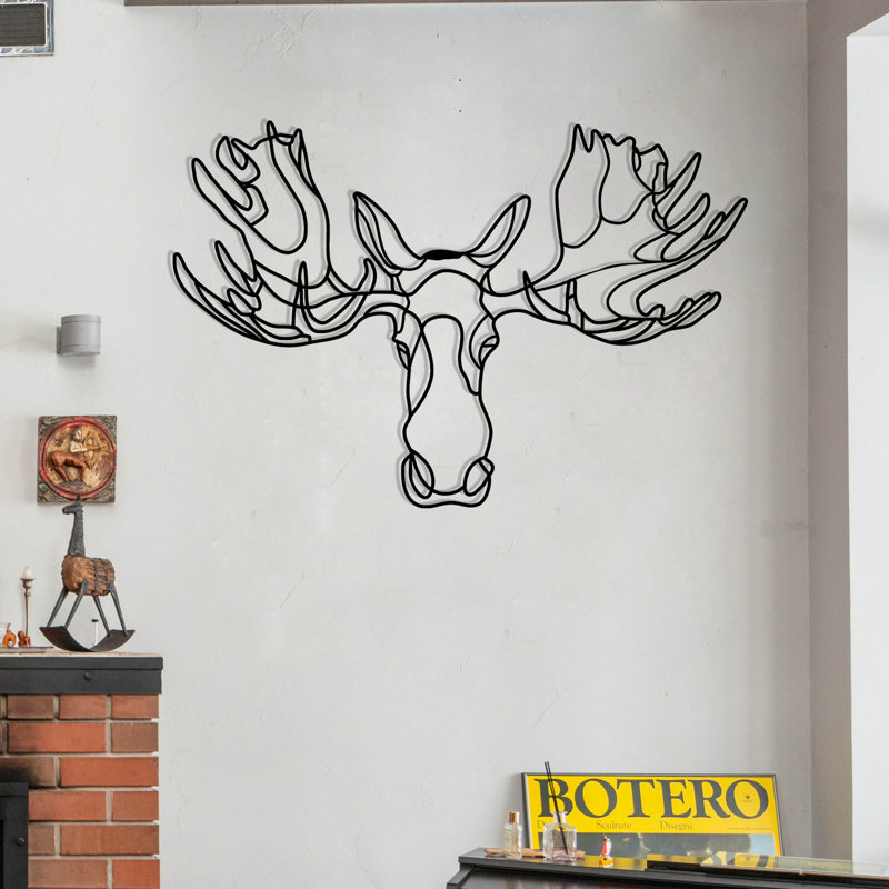Élégant accessoire mural en métal, finition noire, 27,6 po x 18,5 po | Fabrication 100% métal, épaisseur: 0,05 pouce | Parfait pour la décoration intérieure et les espaces modernes, durable et attrayant