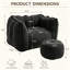 Pouf poire en chenille noire avec repose-pieds pour adultes - Grand fauteuil inclinable en mousse à mémoire de forme-261219410