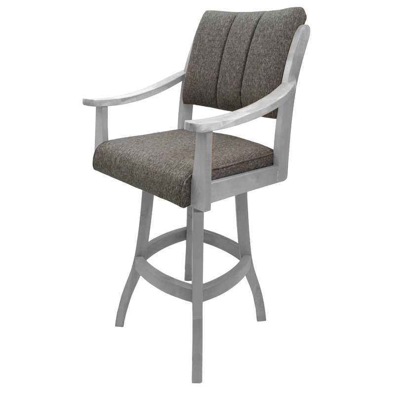 Miriam Swivel Wood Bar Stool, Extra Tall (34" Seat Height), White