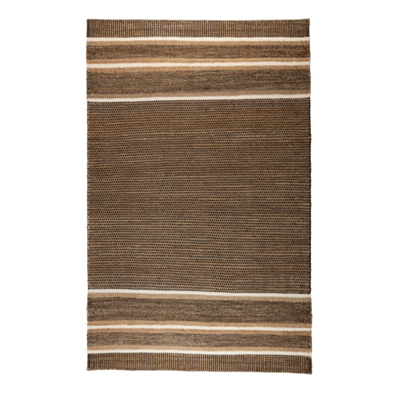 Djahe Striped Area Rug in Brown/White