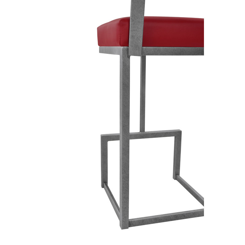 Tabouret de bar Adele Lawton au fini peint à la main, Onyx sable, Acier, Tabouret de comptoir (assise de 26 po de hauteur)