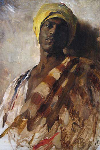 « guard of a harem » par frank duveneck-impression, H 42 po x l 28 po x P 1,5 po