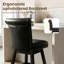 Tabouret de bar pivotant, chaises de pub rembourrées à hauteur de comptoir moderne de 26 po avec pieds en bois massif et dossier haut pour îlot de cuisine-178800746