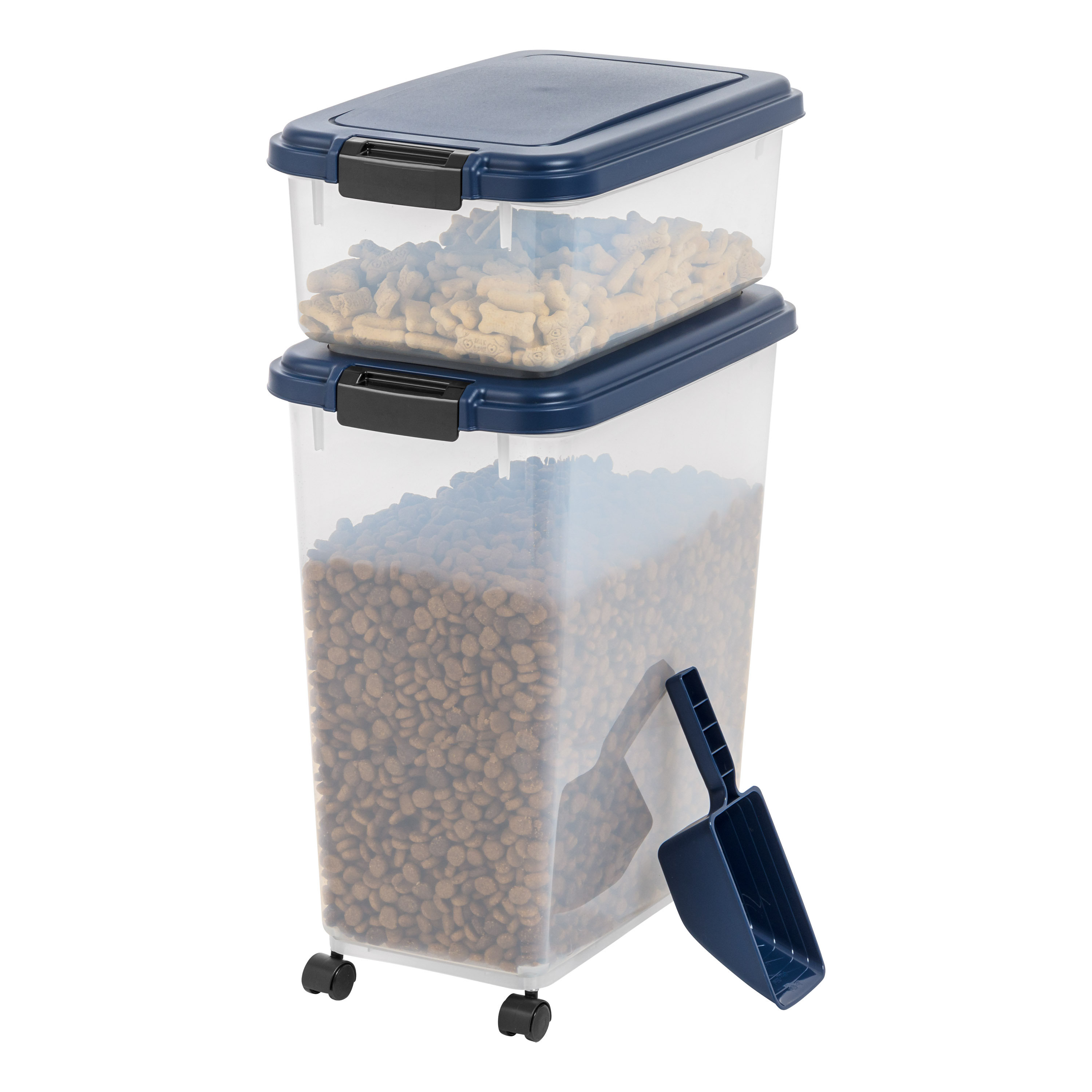IRIS 54 lbs. Pet Food Container & Snack Container w/Sealing Tops & Food