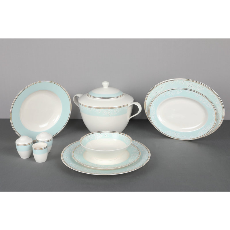 Porcelain China Dinnerware Set 62 Piece - Service for 12