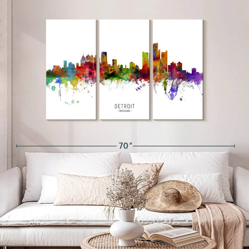 Nicci Detroit Michigan Skyline I, 32" H x 50" W