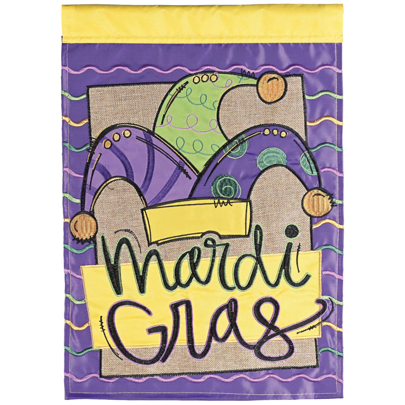 Chapeau de bouffon Flag Flag Mardi Gras, H 18 po x l 13 po