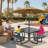 8-Person 46" Square Metal Outdoor Picnic Table-116304354