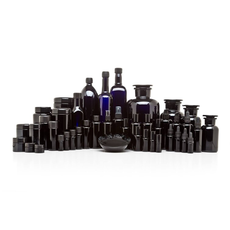 Infinity Jars 1 Liter (34 fl oz) Black Ultraviolet All Glass Refillable Apothecary Jar 10-Pack