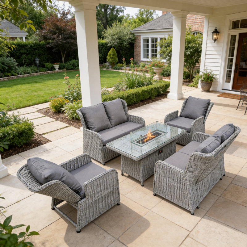 Patio Dining Set with, 6 Seater