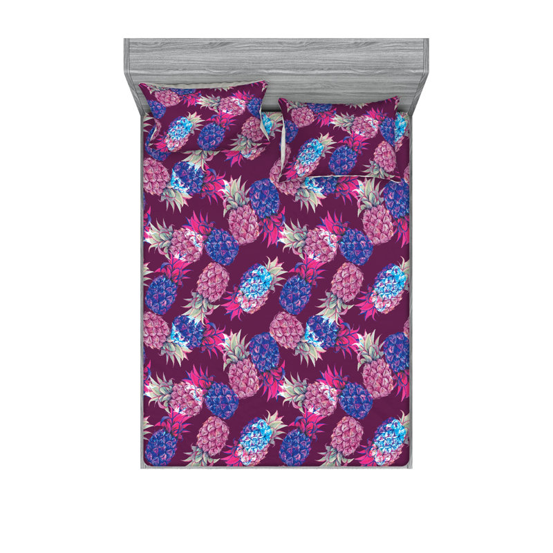 Drap-housse et taie décorative Ambesonne, Ensemble de draps pour grand lit avec 2 taies d'or