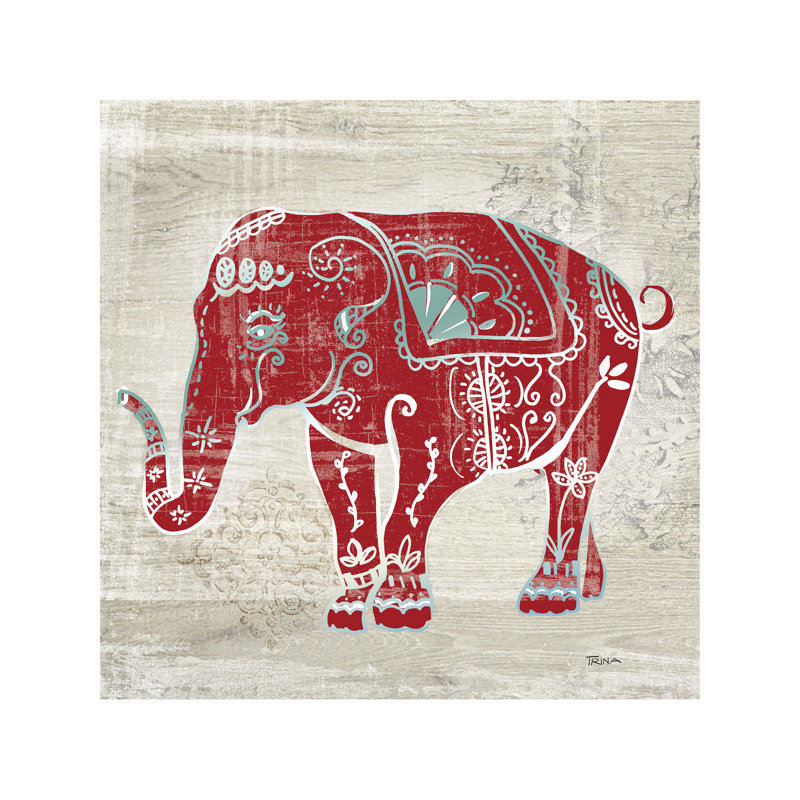 Elephant 1 Piece Wrapped Canvas Painting, 45.72 cm H x 45.72 cm W x 3.175 cm D
