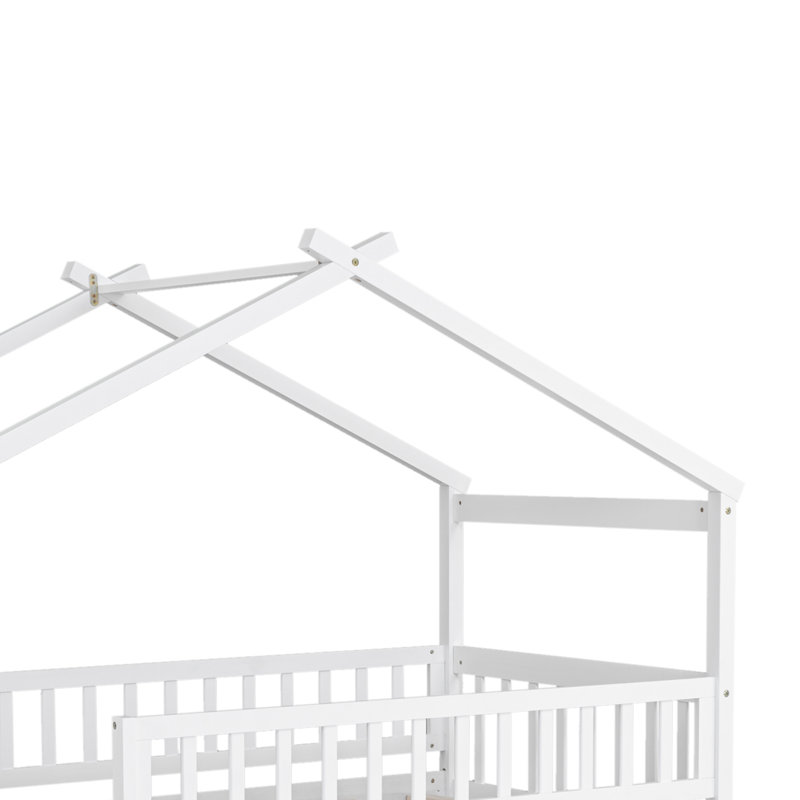 Pisinemo House Beds with Trundle, White, Twin