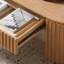 Table basse ovale en bois avec tiroir - chêne, 51,18 po-553307940