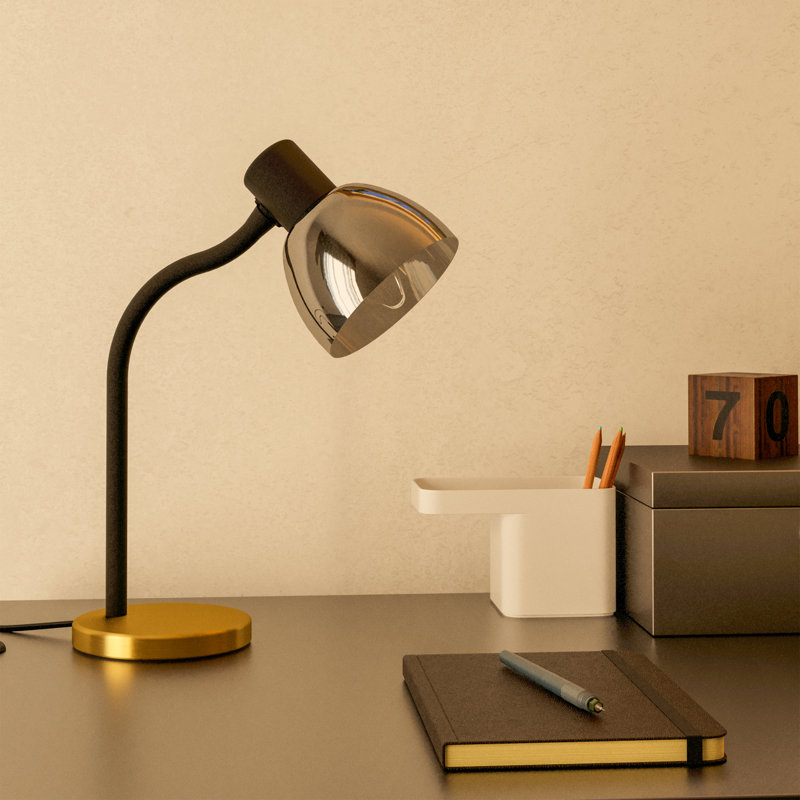 Sirotek Metal Arched Lamp, Black/Gold, Black