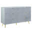 Commode 6 tiroirs Gaines, finition brillante grise-1690988548