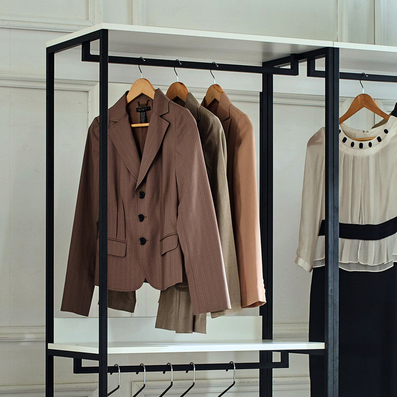 Walk In Closet - Structure en métal, teinture, tiroirs très profonds pour le rangement du système de cadre pratique et égratignure E0