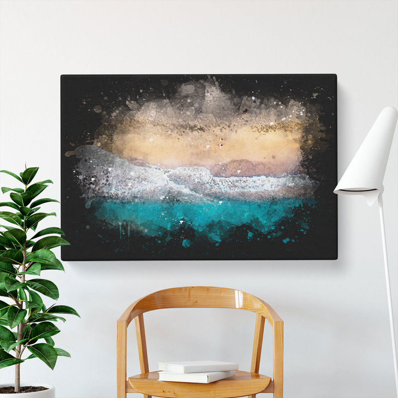 Walking upon a Beach in Corfu Greece - Wrapped Canvas, 60cm H x 91cm W x 3cm D