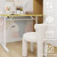 Hauteur - Bureau réglable pour et adultes, ajustement manuel, pieds de table blancs, matériau en fer et en bois, bon bureau à domicile avec support à double colonne, petits espaces d'étude-265700865-265700876