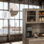 Buffet de cuisine avec huche et portes vitrées Modern Kitchen Pantry