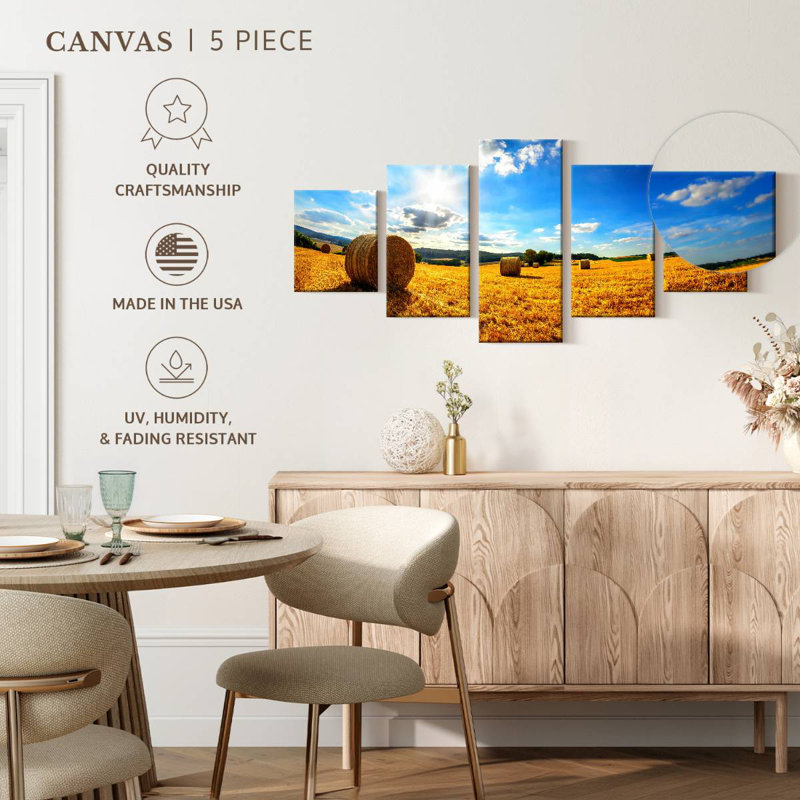 Sunny Hay Field, 24" H x 55" W