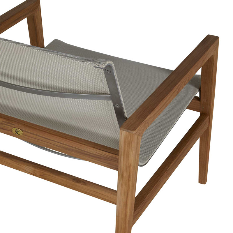 Coast Patio Lounge Chair, Natural Teak Frame/Canvas Sling