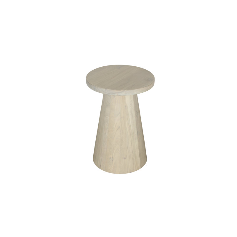 Tam Solid Wood End Table, White