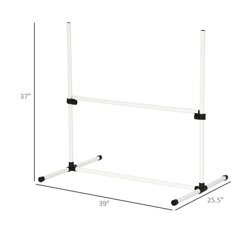 4-Piece PVC Dog Agility Jump Set for Training Courses, White