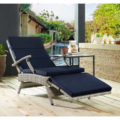  Reclining Chaise Lounge with Cushion