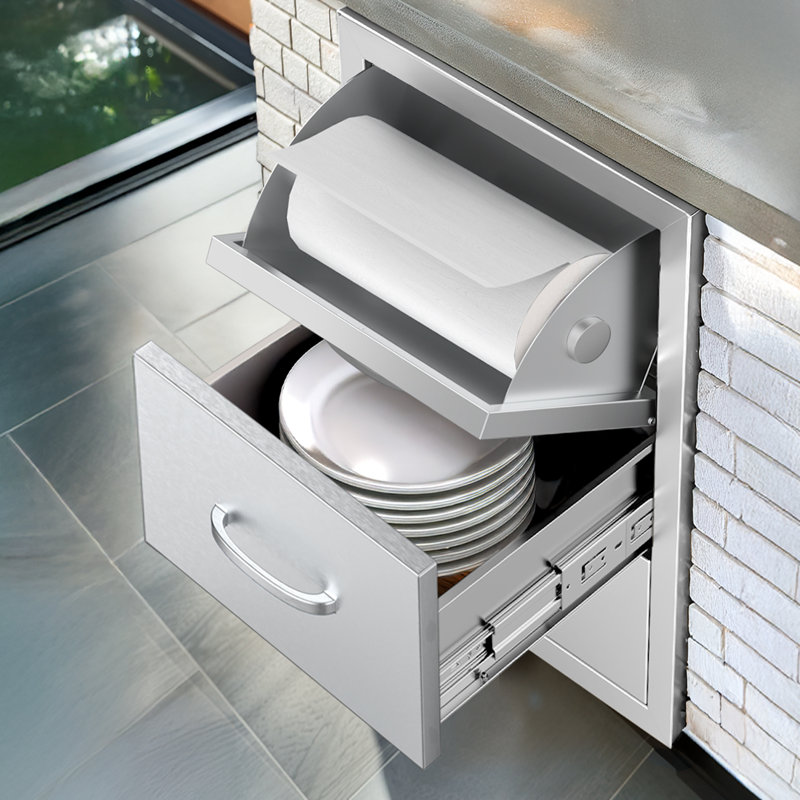Trois tiroirs de cuisine pour l'extérieur pour îlot de cuisine 16,5 po x 29 po x 20,5 po
