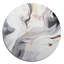 Blanc et gris ondulations de pierre I - art mural rond en marbre abstrait-88628065