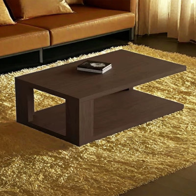 Table basse avec surface en grain de bois naturel épais