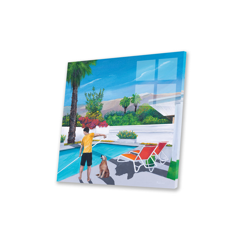 «Pool Boy» par Dan Nelson - peinture sur verre sans cadre